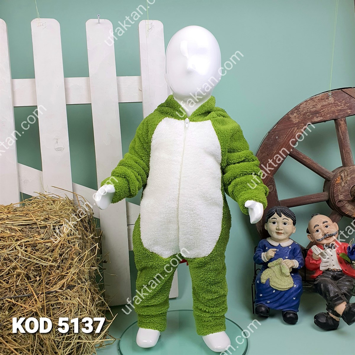 Kurbağa Figürlü Welsoft Bebek ve Çocuk kostüm Tulum 1-2-3 Yaş