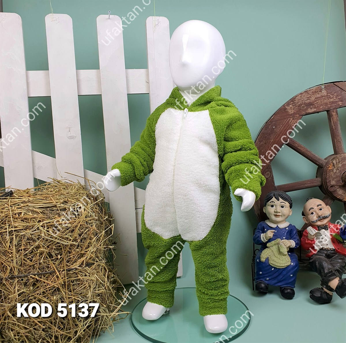 Kurbağa Figürlü Welsoft Bebek ve Çocuk kostüm Tulum 1-2-3 Yaş