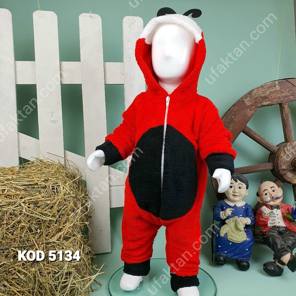 Uğur Böceği Figürlü Welsoft Bebek ve Çocuk kostüm Tulum 1-2-3 Yaş