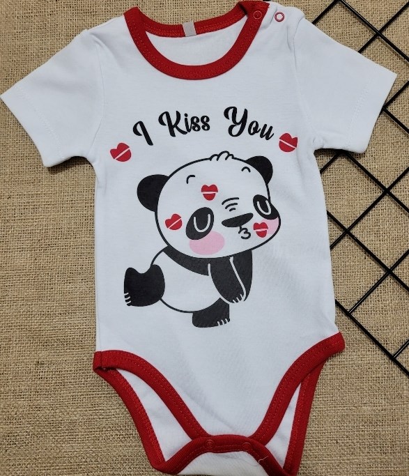 panda baskılı bebek badisi 3,6,9,12 ay